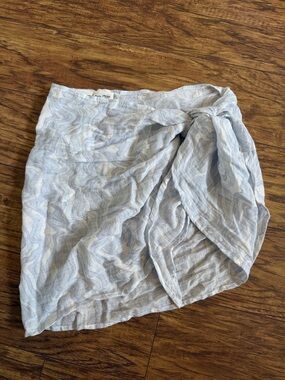 Abercrombie & Fitch Light Blue Marble Wrap Swim Coverup